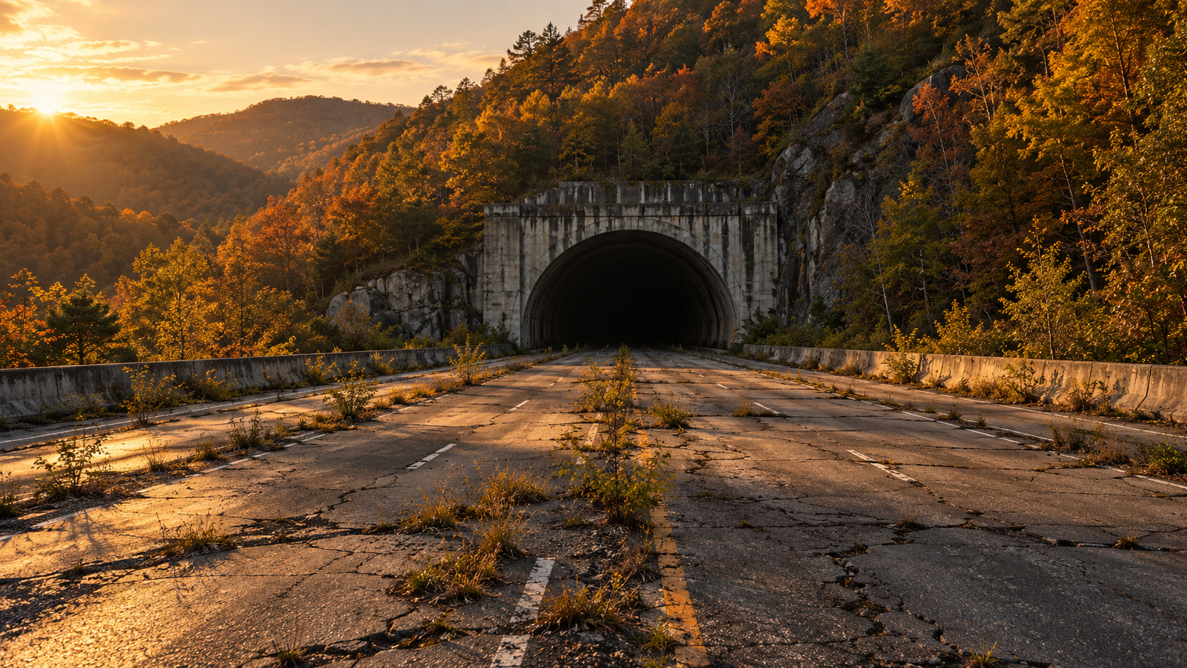 Abandoned mountain highway — East of Breezewood, Pennslyvania, Pennsylvania