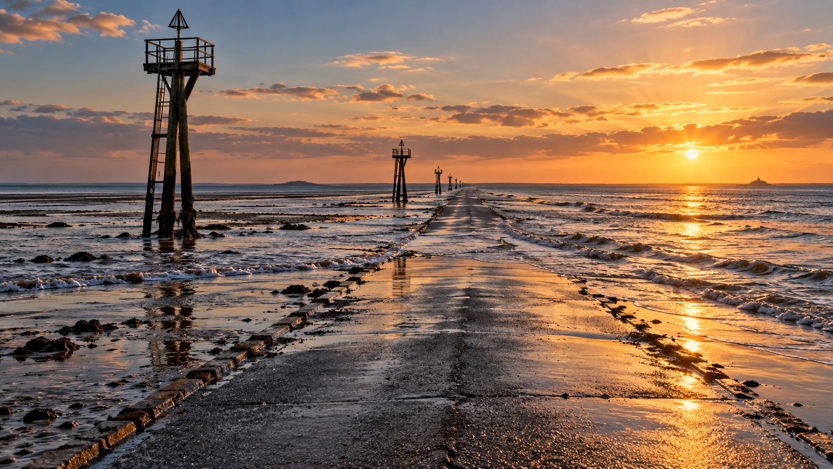 This Road Vanishes Underwater Every Day, Beauvoir-sur-Mer — Le Gois, Beauvoir-sur-Mer