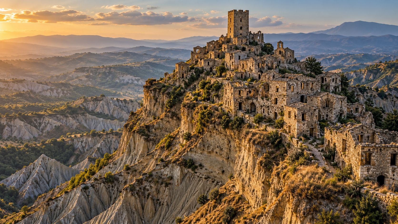 Craco Vecchia (old Craco), the "ghost town" of Basilicata — Craco, Province of Matera, Basilicata, Italy