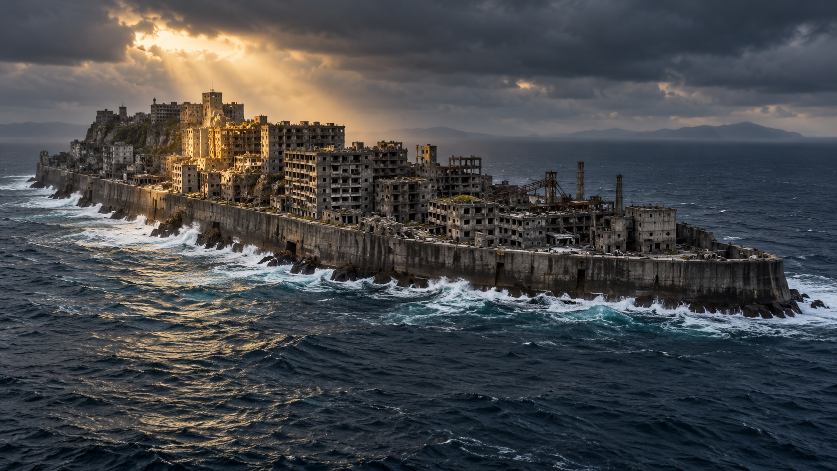 Hashima Island: Japan's Abandoned Battleship Island — 0ff the coast of Nagasaki, Nagasaki Prefecture, Kyushu, Japan, Japan