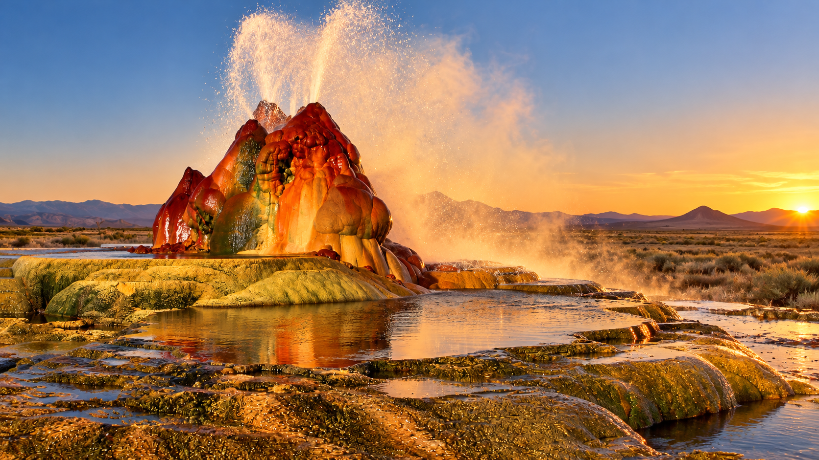 Fly Geyser: Nevada’s Accidental Rainbow Geyser — Hualapai Flat, Washoe County, Nevada, Nevada