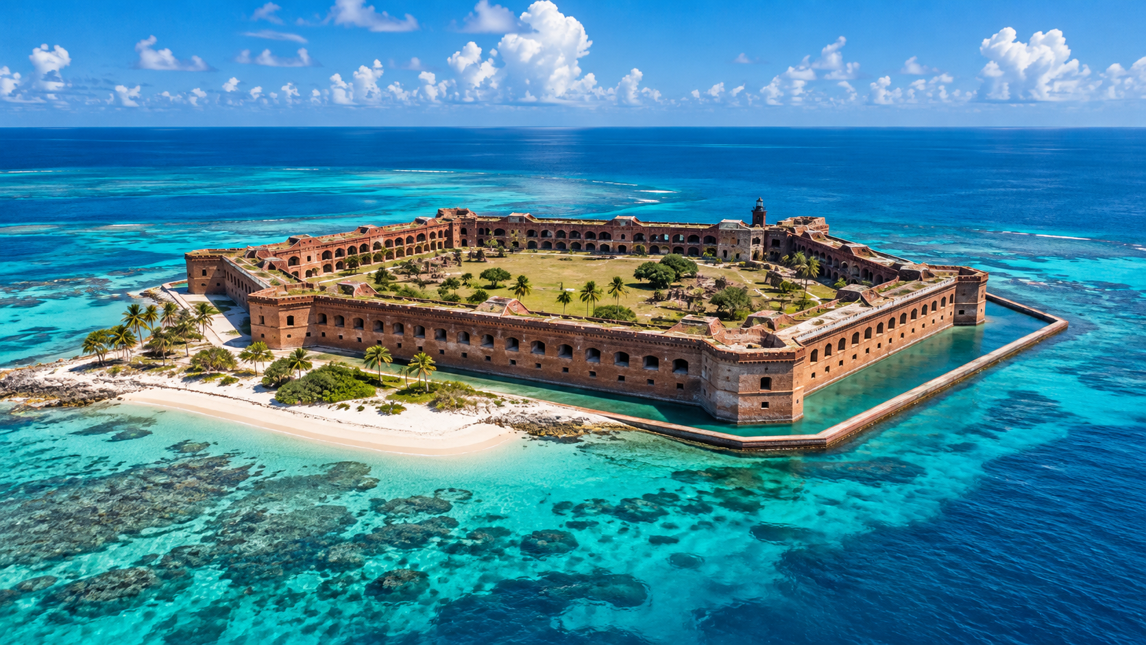Fort Jefferson: The Unfinished Fort in Open Ocean, Florida — Garden Key, Dry Tortugas, Monroe County, Florida, Florida